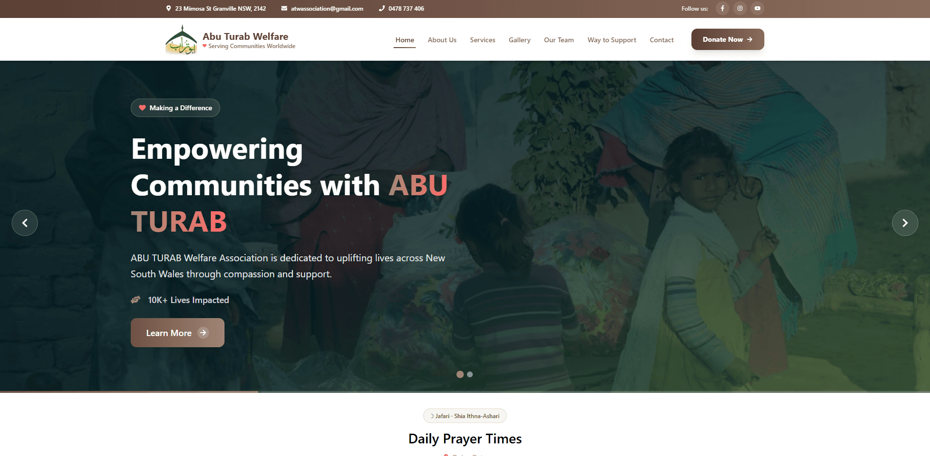 Abu Turab Welfare Society Website