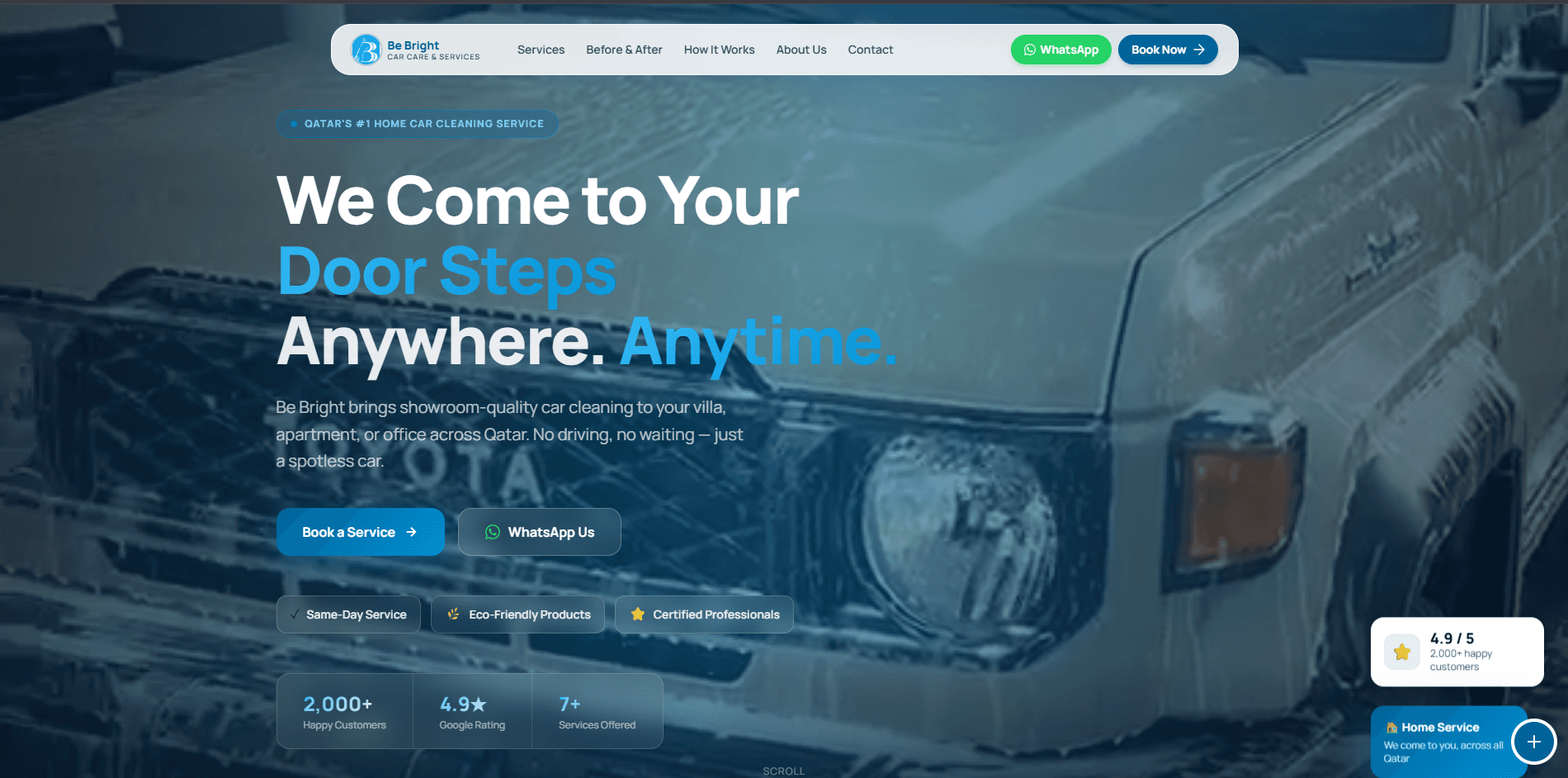 Car Cleaning Home Service Website